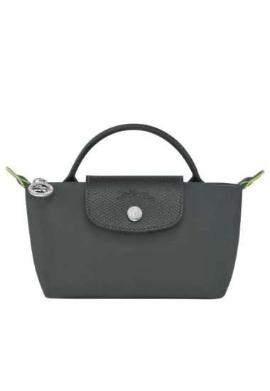 Longchamp Le Pliage Green Pouch With Handle Graphite