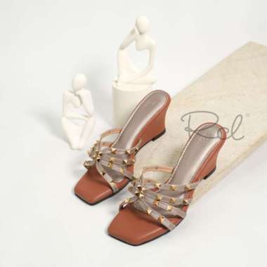 RCL HILTON Sendal Wanita Wedges Hak Sampan Ringan 7cm (Tersedia Size 36-41) 40 Grey