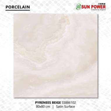 Granit Lantai Honed ( Satin ) 40x80 || 80x80 - Pyrenees Beige | Sun Power 80x80