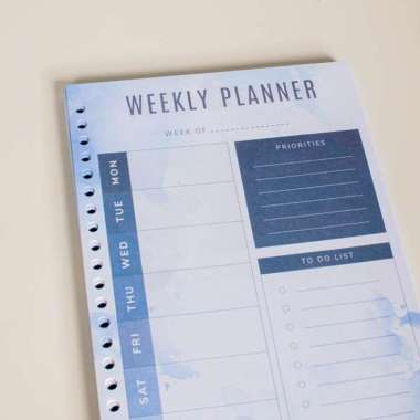 [Tulis Id] Colorful Weekly Planner Loose Leaf A5 100 GSM 50 Lbr 20 Ring Blue