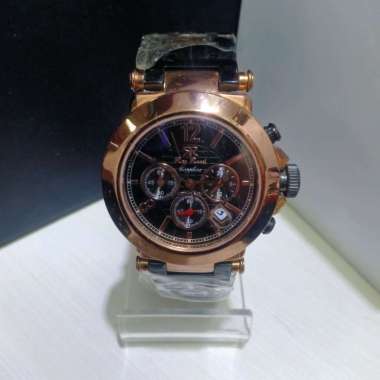 JAM TANGAN PRIA/WANITA RAY RUCCI 7180 SRM KACA SAPPHIRE CRONO RANTAI HITAM STAINLESS STEEL WATER RES