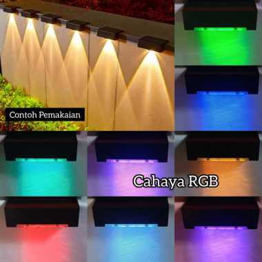 Lampu Pagar/Dinding Taman Solar LED 5 Watt Cahaya RGB Hiasan Rumah Teras Dan Taman Anti Air Tanpa Li