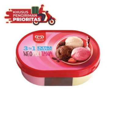 Promo Harga Walls Ice Cream Neopolitana 350 ml - Blibli