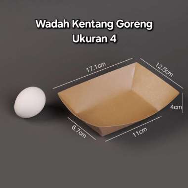 [10 PCS] Wadah Kentang Gorengan Wadah Sosis Packaging Resto/ Paper Tray Kraft Paper food Cafe 04