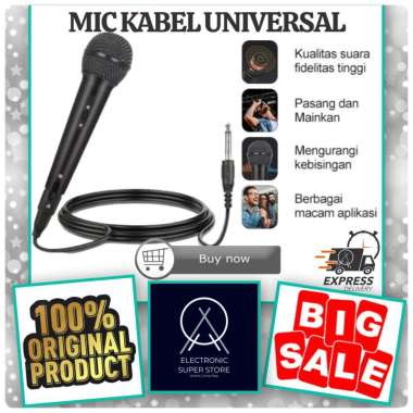 MIC KABEL UNIVERSAL LOW NOISE KUALITAS BAGUS SUARA JERNIH KABEL MIC UNIVERSAL KARAOKE MIKROFON MIC w