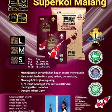 Mega Jumbo Growth 15KG Super Grow Color Warna Pertumbuhan Growth Colour Pakan Ikan Koi Import 15 KG