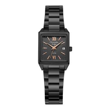 Jam Tangan Wanita Christophe Arden CA 2003 LD BIPBARG Ladies Black Dial Black Steel Strap