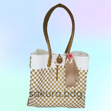 TP1L - Tas jali plastik premium L 28x14x26 cm Gold