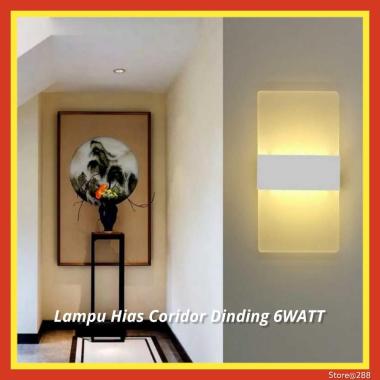 Lampu Hias Dinding LED Light Minimalis Koridor Kamar Taman Halaman PUTIH 6W