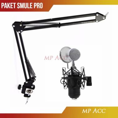 Paket Smule Microphone Mic Stand Arm Pop Filter Phone Holder Pro