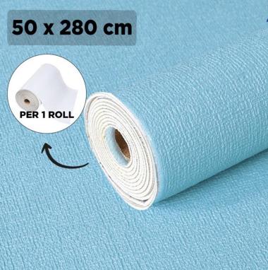 Wallpaper foam Linen Roll Wallpaper Dinding form Dekorasi Terbaru full biru