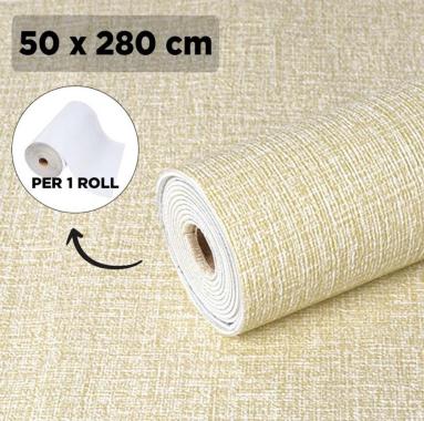 Wallpaper foam Linen Roll Wallpaper Dinding form Dekorasi Terbaru Kuning