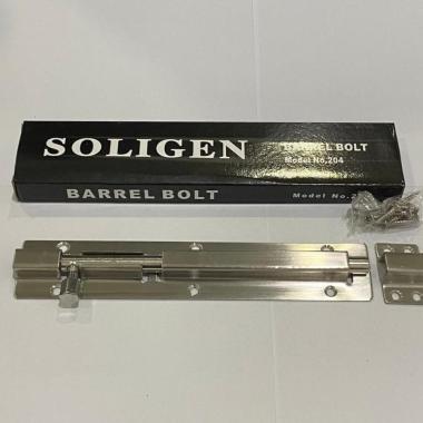 grendel soligen 8 inchi barrel bolt stainless ss304 pacok pintu