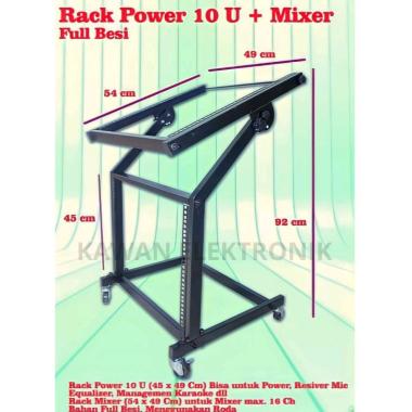 RACK POWER 10 U + MIXER AUDIO / RAK TEMPAT ACC SOUND SYSTEM