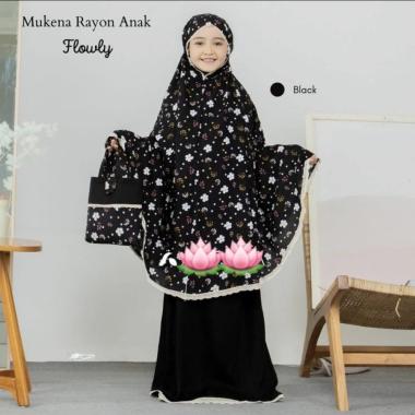 Mukena Anak Tk Sd 3-12 Tahun Motif Bunga SD TAS MUKENA flowly black