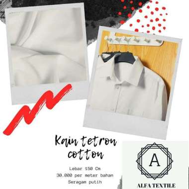 Kain Tetron Cotton Bahan Seragam SD dan Baju Putih Lebar 150 Cm Harga Per Meter