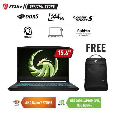 Laptop Gaming MSI BRAVO 15 C7VF-026ID RYZEN 7-7735HS/RTX4060/15.6" FHD