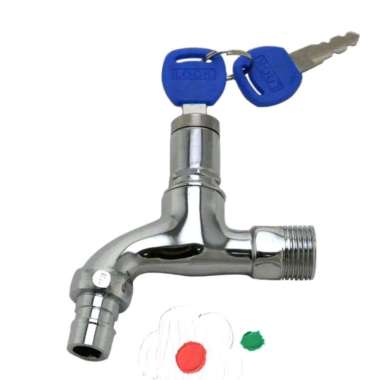Kran Air Taman ada Kunci drat 1/2" / Kran Air Tembok ada Kunci / Kran Air Rumah pakai Kunci drat 1/2