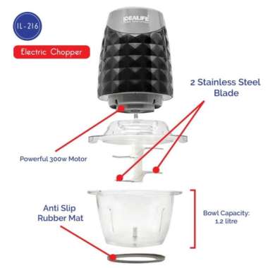 Chopper IDEALIFE IL-216 - Penggiling Daging-Blender Bumbu IL-216 JUMBO