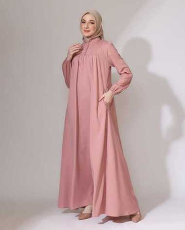 Gamis Katun Busui - Azkia Dress - Dress Gamis wanita muslimah polos DUSTY