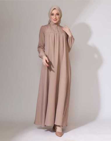 Gamis Katun Busui - Azkia Dress - Dress Gamis wanita muslimah polos MILO