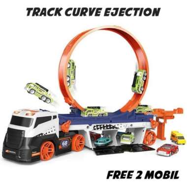 Mainan Anak Truck Track Cannon Ball & Curve Ejection Curve Ejection
