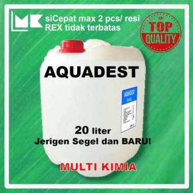 Aquadest - Distilled Water - Air Suling jerigen BARU dan SEGEL 20liter