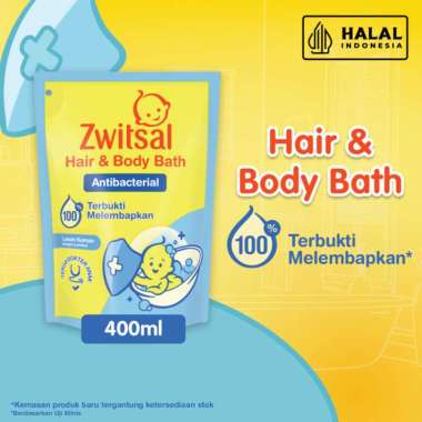 Zwitsal Baby Bath Hair & Body Antibacterial - Sabun Mandi Bayi - 400ml