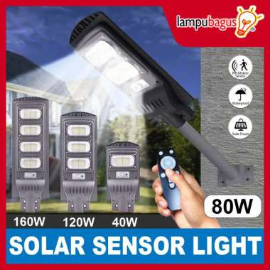 Lampu Solar Panel Outdoor / Lampu Jalan Tenaga Surya LED + Remote 80 watt