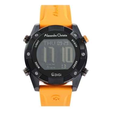 JAM TANGAN PRIA ALEXANDRE CHRISTIE AC 9372 / AC9372 RUBBER ORIGINAL BLACK YELLOW