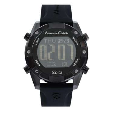 JAM TANGAN PRIA ALEXANDRE CHRISTIE AC 9372 / AC9372 RUBBER ORIGINAL FULL BLACK