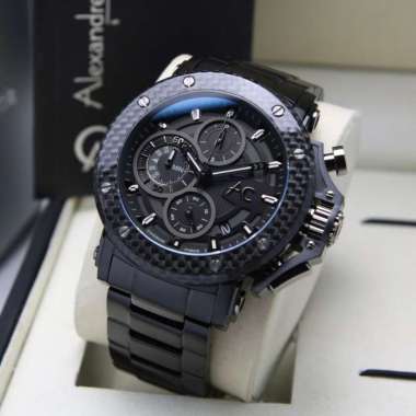 JAM TANGAN PRIA ALEXANDRE CHRISTIE AC 9205 COLLECTION CARBON ORIGINAL FULL BLACK