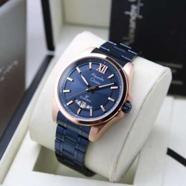 JAM TANGAN PRIA ALEXANDRE CHRISTIE AC 8659 / AC8659 ORIGINAL ROSEGOLD BLUE