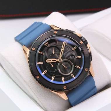 ALEXANDRE CHRISTIE AC6653 / AC 6653 ROSEGOLD BLUE RUBBER ORIGINAL