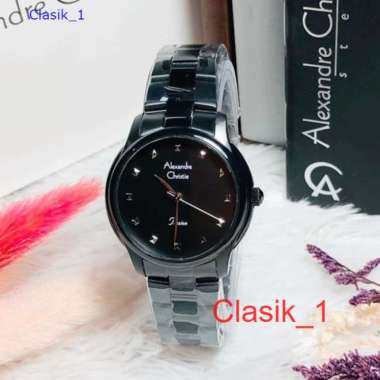 Original 100%!! Alexandre Christie Wanita AC 2835 / AC2835 Full Black Garansi Resmi 1 tahun