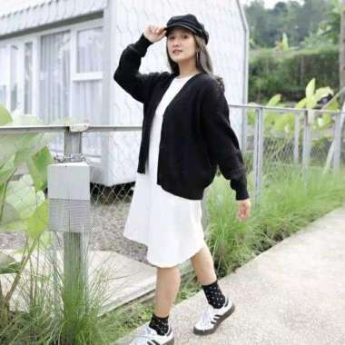 Cardigan Rajut Oversize Premium Nacara Tebal 7Gate Nacara hitam