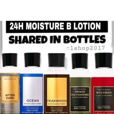 BBW MEN 24 HOUR MOISTURE BODY LOTION SHARE IN BOTTLE 30 ML BOURBON