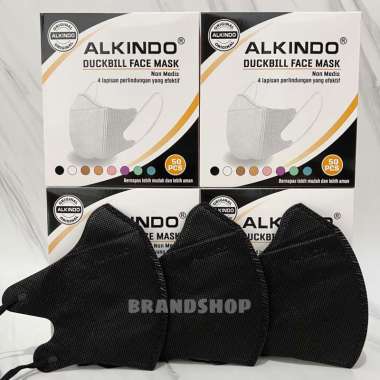 Alkindo Duckbill Masker 4ply isi 50 pcs Hitam 4ply Alkindo