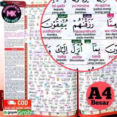 Alquran Perkata Tajwid Warna A4 Latin Terjemahan Perkata Tajwid Arab