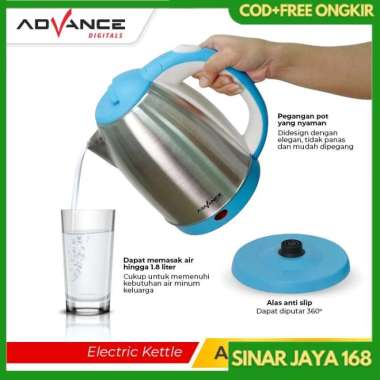 TEKO LISTRIK / KETTLE ADVANCE AK-151 181 251 TEKO LISTRIK 1,5 1,8 2,5 LITER AK-181 1,8L