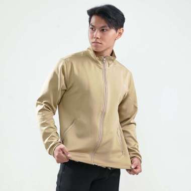 Flexzone Jaket DryFit Sports Gym Lari FJS-010 Fitness Jacket Quick Dry S Tan