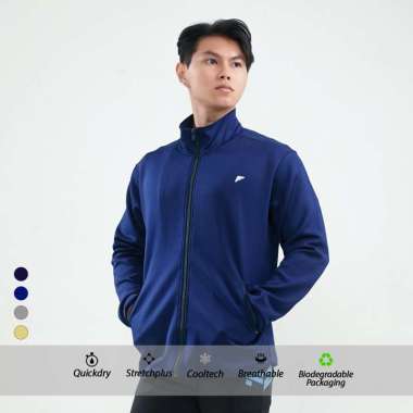 Flexzone Jaket DryFit Sports Gym Lari FJS-010 Fitness Jacket Quick Dry S Hitam