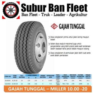 GT MILLER 1000 - 20 BAN LUAR TRUK FUSO UKURAN 10.00-20