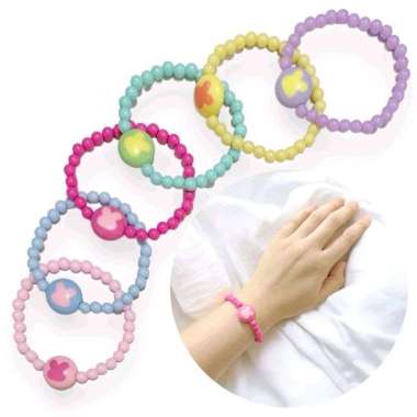 Lola Rabbit Pastel Beads Bracelet Elastic Gelang Manik Elastis Kelinci GL Lola Blue