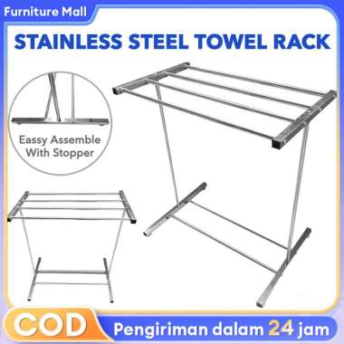 Jemuran Handuk Stainless Steel-Rak 4 Bar