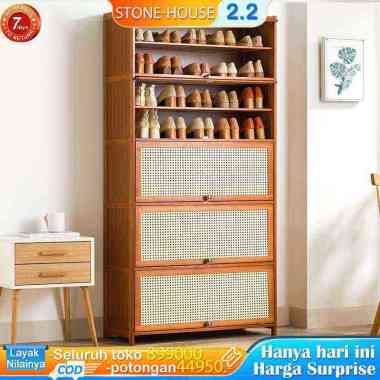 Lemari Sepatu Kayu Rak Sepatu Susun 5L/60-33-73Cm