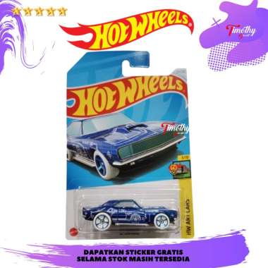 Hot Wheels 67 Camaro Biru Roda Putih HW Art Cars