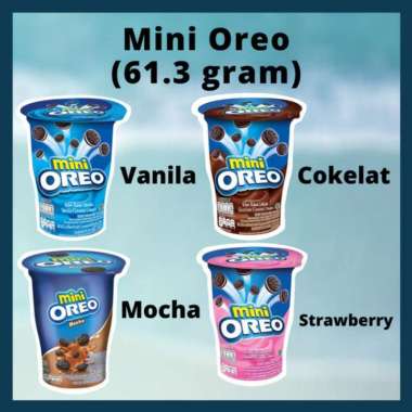 Kraft Mini Oreo Sandwich 61.3gr-Biskuit Cup-Oreo Kecil-All Varian Rasa Coklat