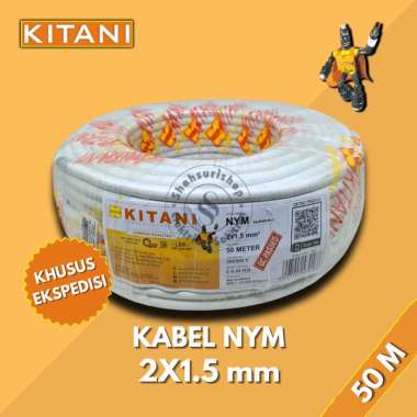 KITANI KABEL NYM 2X1,5MM 50 METER/ROLL KHUSUS EKSPEDISI