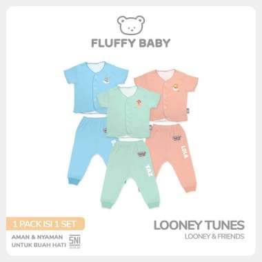 FLUFFY Setelan Pendek Panjang Neci Looney Tunes (Isi 1Psng) SDJAN/SDJAB LFS NEWBORN NB NECI PEACH